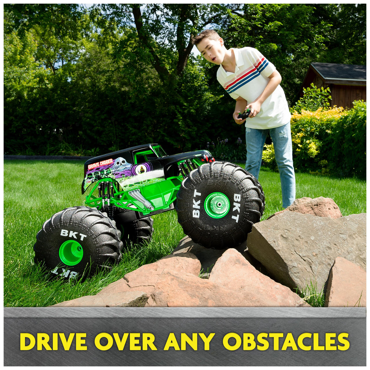 Monster Jam, camión Monstruo Todoterreno Mega Grave Digger Oficial por Control Remoto, más de 60 cm de Altura, Escala 1:6, Juguetes para niños y niñas a Partir de 4 años