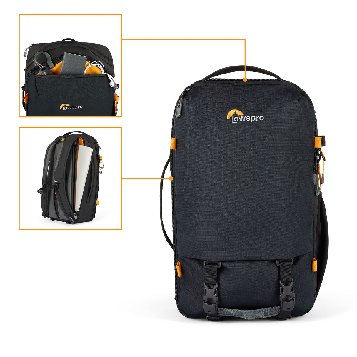 Lowepro Trekker Lite BP 150, Mochila para Cámara, con Inserto Extraíble, con Sistema de Correas para Accesorios, Negro, para Cámara Sin Espejo, Compatible con Sony Alpha 6000, Negro
