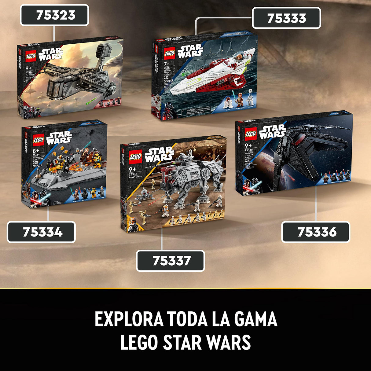 LEGO Star Wars 75337 Caminante AT-TE - Juguete Construcción con 3 Minifiguras de Soldados Clon 212 y Figura de Droide Araña - Regalo para Niños y Niñas de 9+ Años y Fans de La Venganza de los Sith