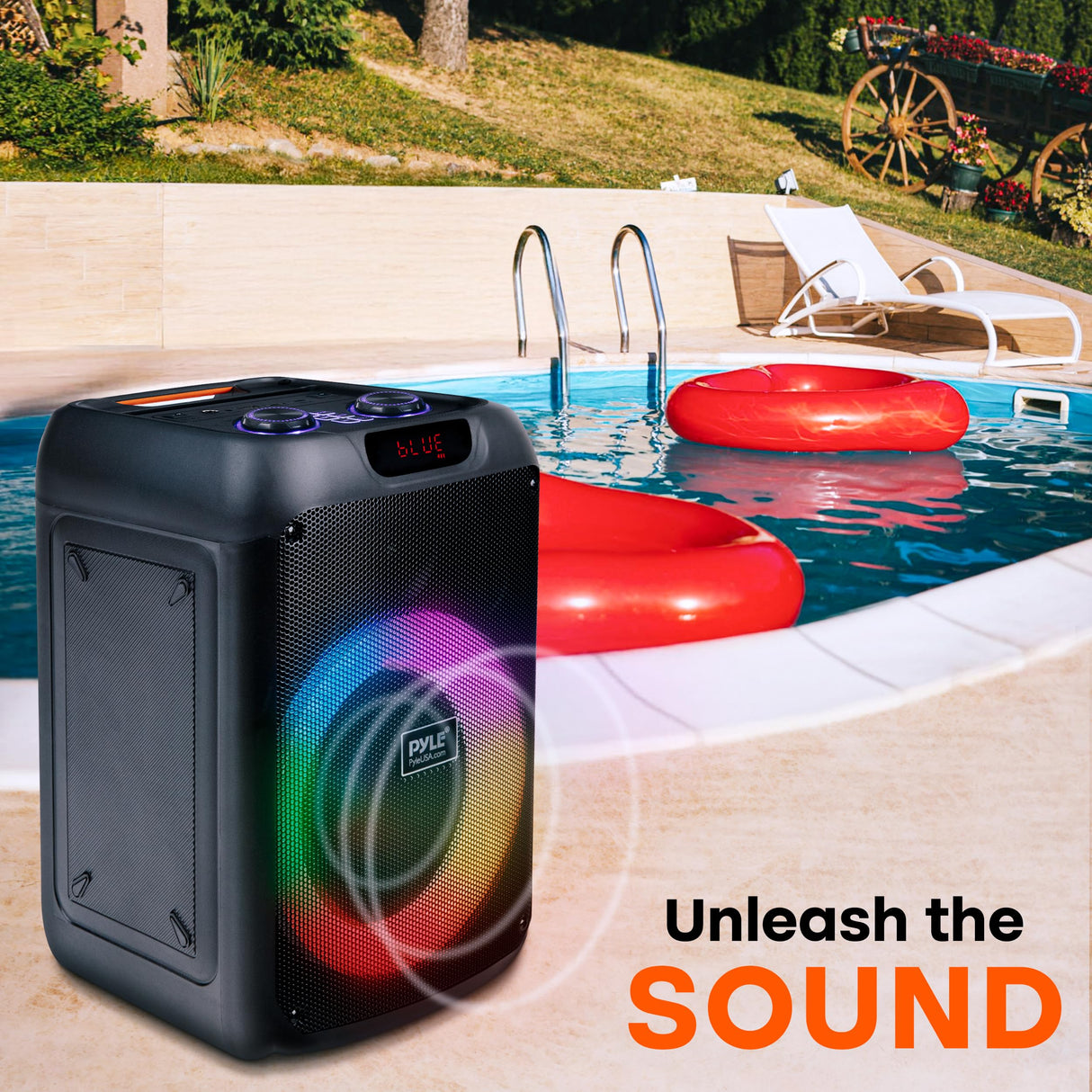 Pyle Altavoz de Fiesta Bluetooth, Sistema True Wireless Stereo, Grande, Portatil
