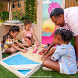 KidKraft Casita Infantil Barbie de Madera con Cocina de Juguete para Niños y Niñas, Casita de Juego para Exterior, Jardín o Patio con Tumbonas para Muñecas (P280192E), Exclusivo en Amazon