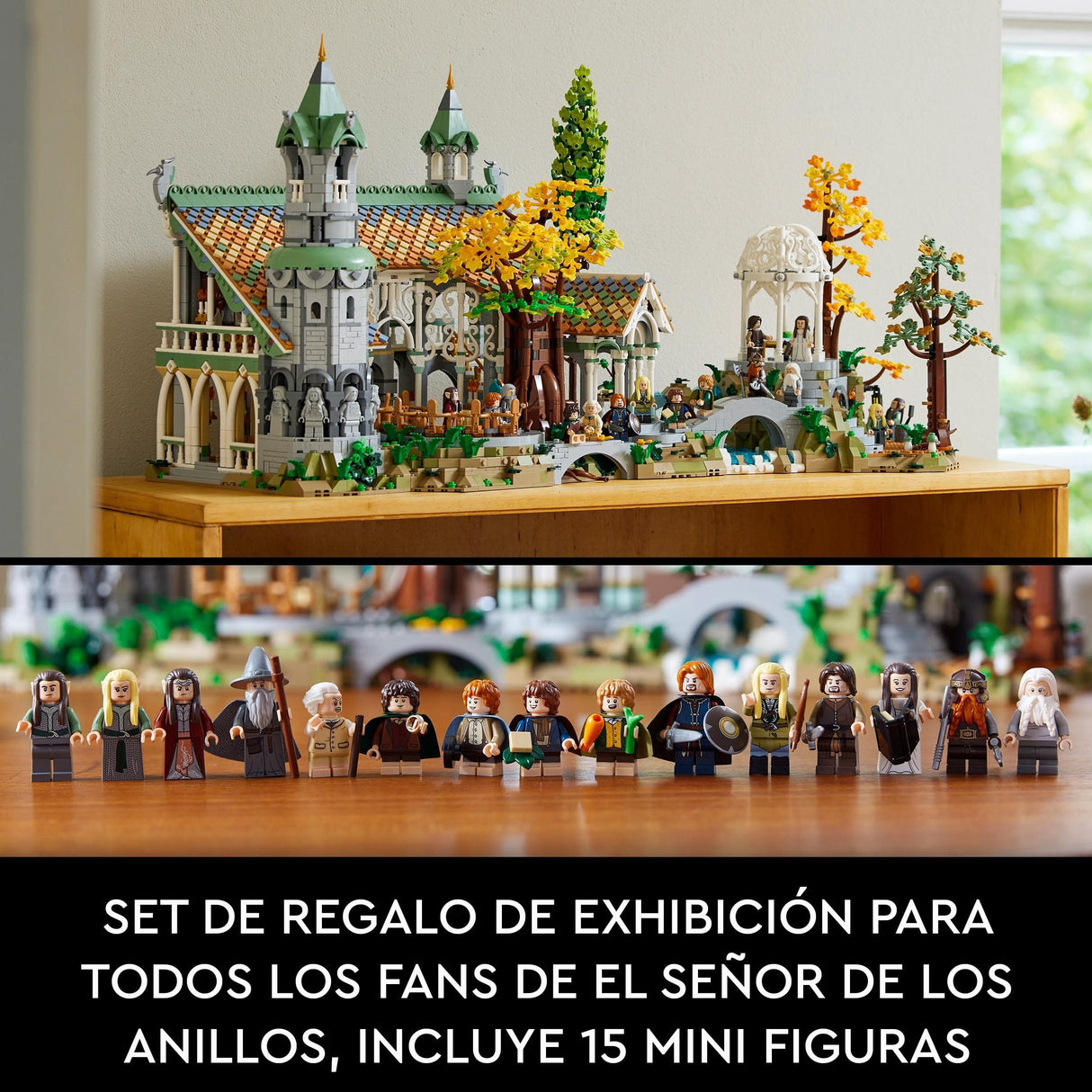 LEGO Icons EL SEÑOR DE LOS Anillos: RIVENDEL - Regalo por el Día del Padre - Maqueta para Construir de la Tierra Media - Gran Set con 15 Minifiguras Inc. Frodo, Bilbo, Gandalf y Legolas 10316