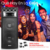 PylePro Altavoz, Portatil, para gabinete, 1600V, Estereo, Woofer de 3.4”, Tweeters duales, Bocina Media de 5x12”, Exterior, Interior
