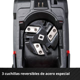 Einhell Trituradora de cuchillas con batería REDAXXO 36/25 Power X-Change (36V, máx. 25mm de grosor de rama, 3 cuchillas reversibles de acero, bolsa colectora de 55L, asa de transporte, prensador)