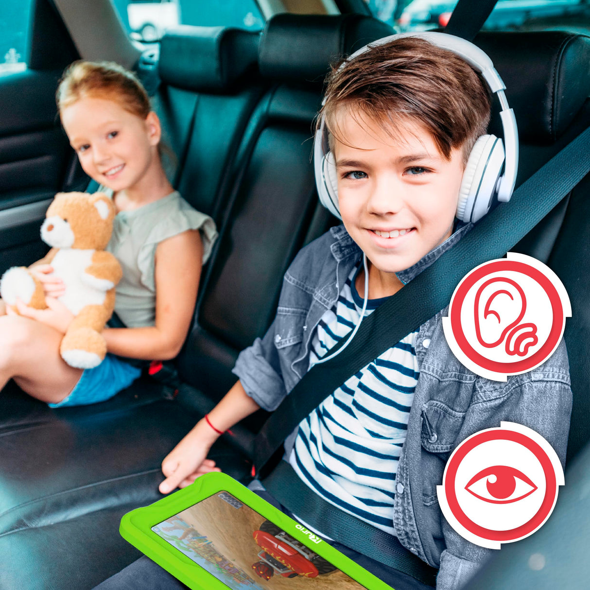 KURIO Gulli - Tableta de 7 Pulgadas para niños, Android 13, Control Parental Personalizable y navegador Seguro - Vídeos héroes Gulli + 100 apps y Juegos educativos precargados