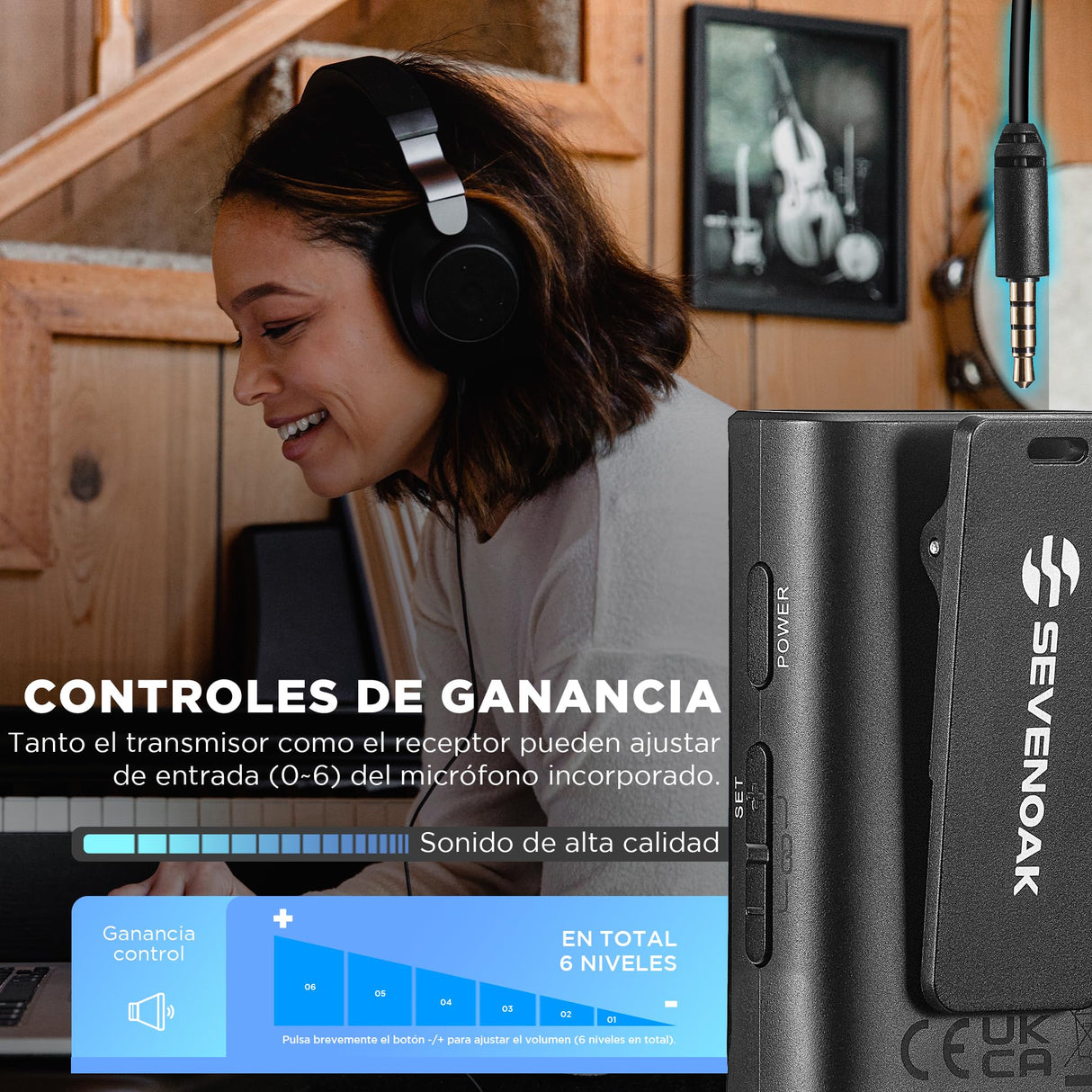 SevenOak Micrófono inalámbrico Lavalier con OLED, micrófono inalámbrico de Doble Solapa de 2,4 GHz con estéreo/Mono para teléfono con cámara iPhone Grabar Vlog Live Stream SKM-W4 K2 (2 TX+1 RX)