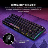Corsair K65 PRO MINI RGB 65% Optical-Mechanical Wired Gaming Keyboard - Interruptores OPX - Teclados PBT Double-Shot - Compatible con iCUE - PC, PS5, PS4, Xbox - QWERTY ES - Negro