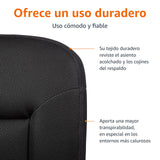 Amazon Basics Silla de Oficina con Respaldo Acolchado, Agradable en la Espalda, Altura Ajustable, fácil Montaje, 65 D x 61 W x 87.5-98 H cm, Color Negro