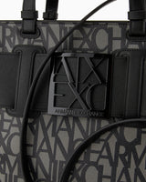 Armani Exchange Bolso Grande con Logotipo de Satchel Tote Bag, Big Mujeres, Beige/Black, Einheitsgröße