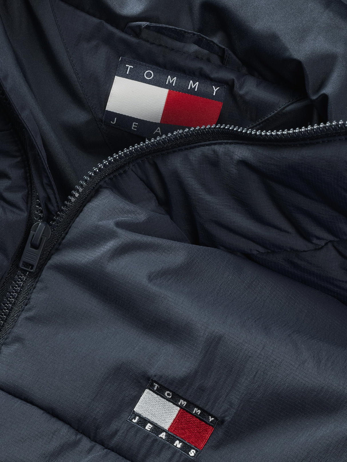 Tommy Jeans Cazadora Hombre Poly Jacket impermeable, Azul (Dark Night Navy), L