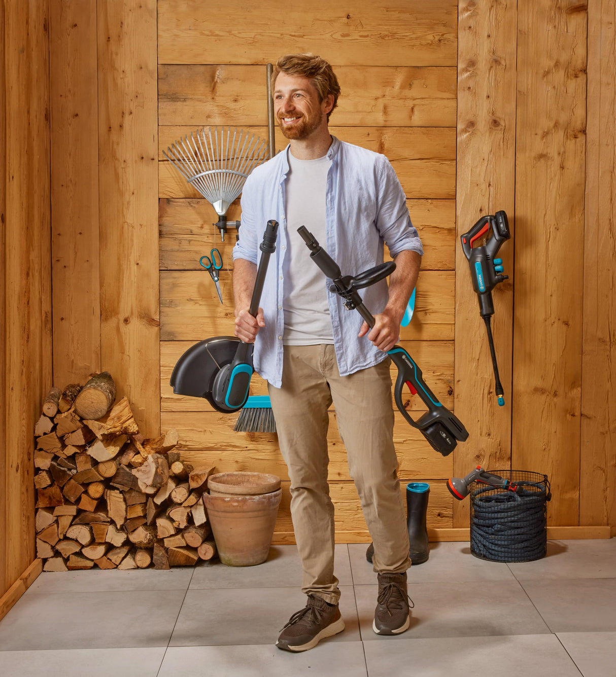 GARDENA PowerTrim 30 18V Set 4.0 Ah Potente Recortadora de Césped con Batería 18V P4A