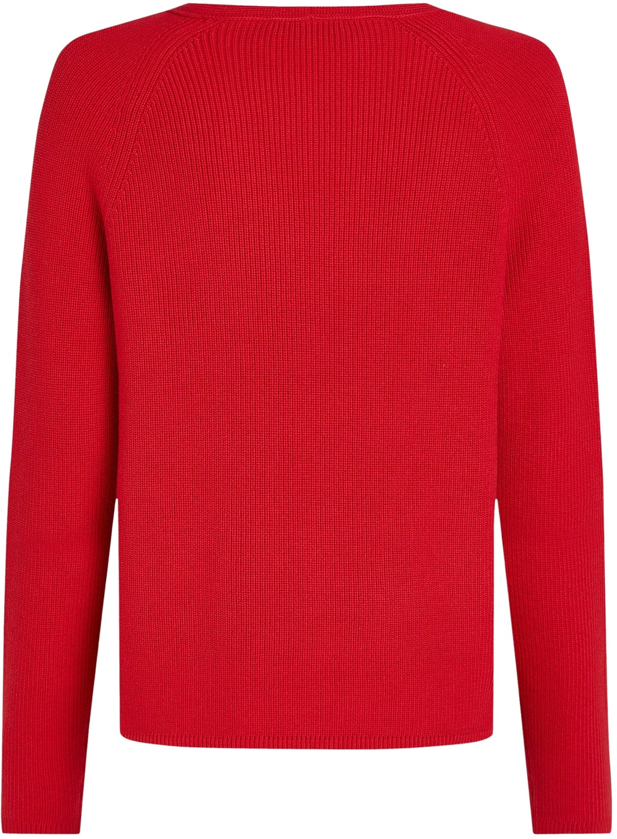 Tommy Hilfiger Jersey Mujer Cardi Fine Cuello de Pico, Rojo (Primary Red), S
