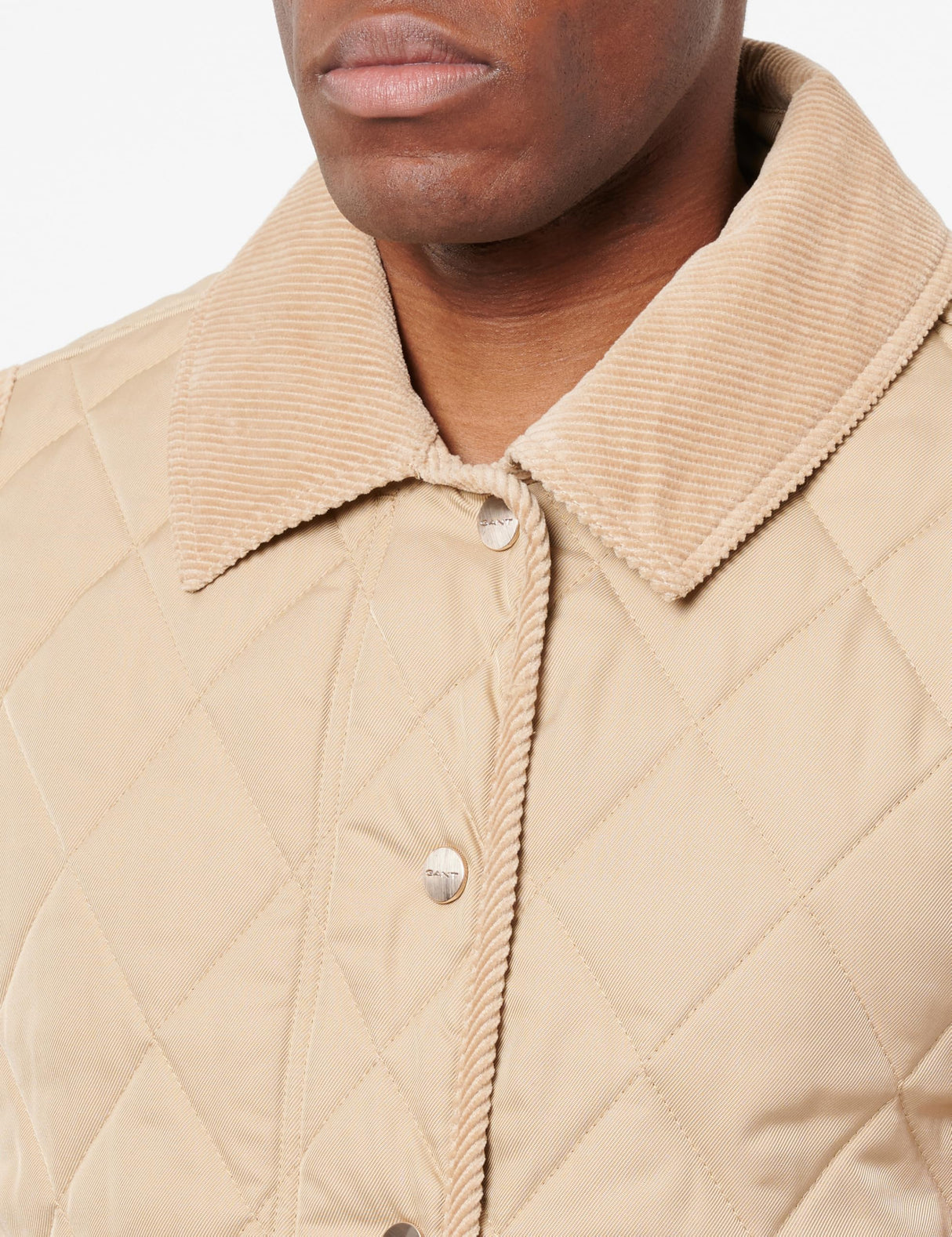 GANT VEST QUILTED WITH CORD DETALLES, caqui oscuro, XL