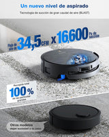 ECOVACS DEEBOT X9 Pro Omni Robot Aspirador y friegasuelos, 16 600 Pa, Ultrafino, fregado con mopa y autolavado inst, OZMO Roller, ZeroTange 3.0, TruEdge 2.0, Secado Aire Cal, Negro