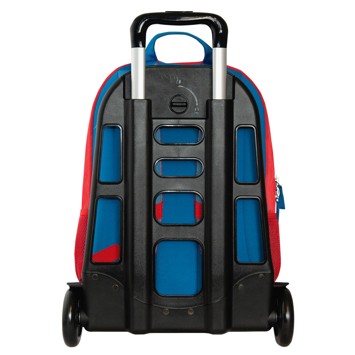 Super Mario – Mochila escolar con ruedas desmontable, ruedas reemplazables, asa ajustable, 2 compartimentos principales, bolsillo frontal, correas acolchadas, 34 x 52 x 22 cm, turquesa, 34x52hx22