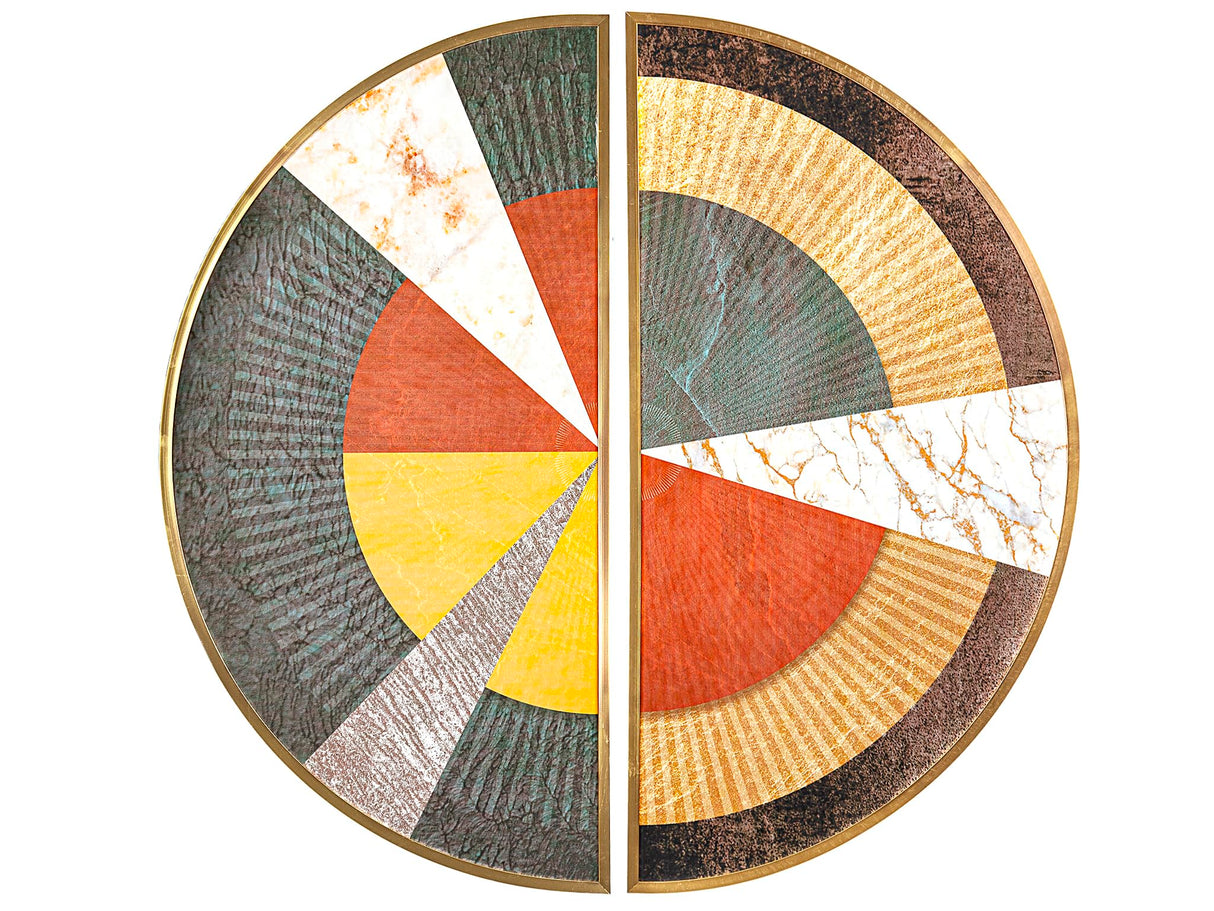 CUADRO 2 MEDIAS ESFERAS ACRILICO M/ALUMINIO