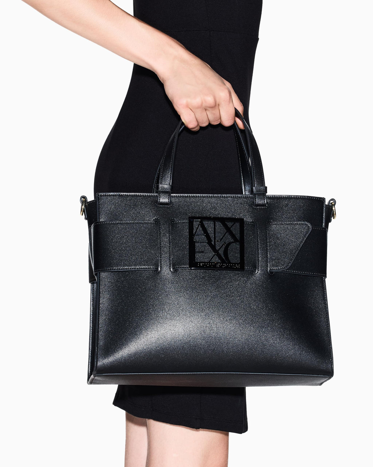 Armani Exchange Susy Big Tote, Bolsos para Mujer, Negro (Black), Talla única