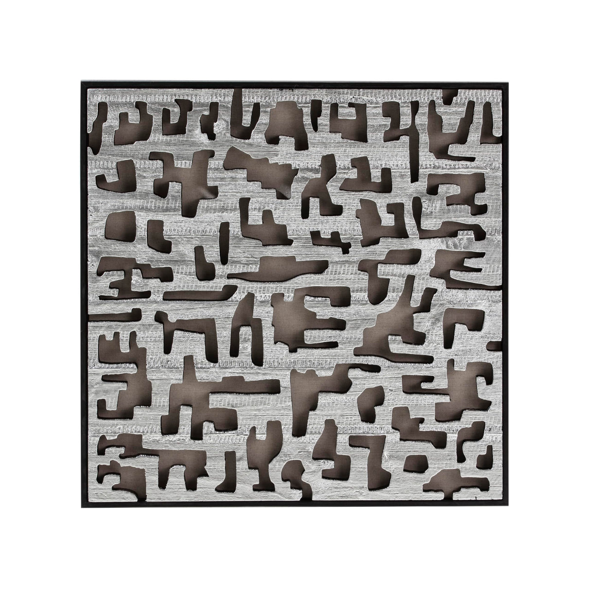 CUADRO 60X6X60 MADERA NEGRO/DM PLATEADO
