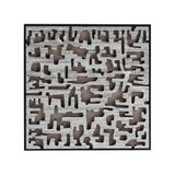 CUADRO 60X6X60 MADERA NEGRO/DM PLATEADO