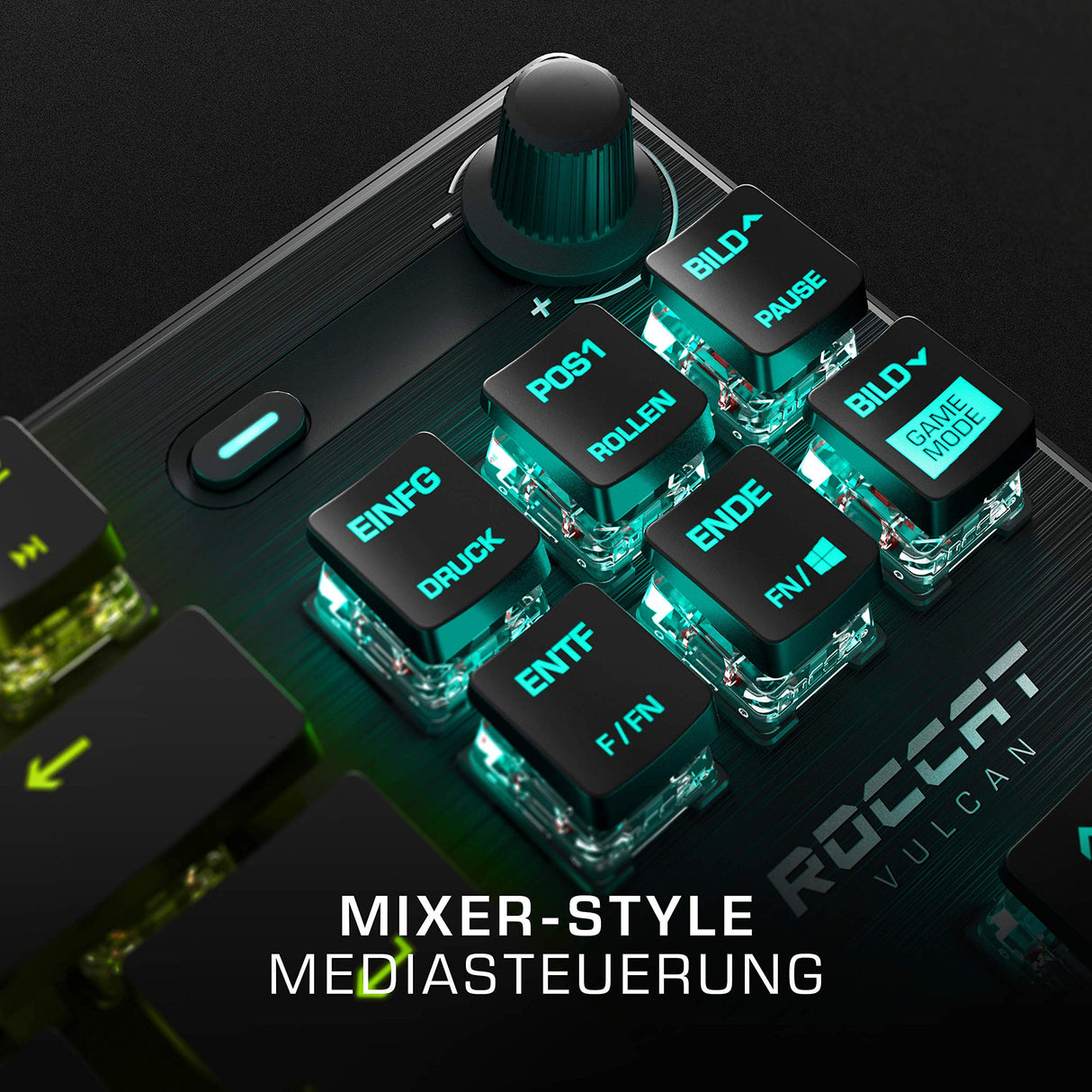 ROCCAT Vulcan TKL Pro Gaming Tastatur Kompakte optische RGB-Gaming-Tastatur mit Linear Red Switch und DE Layout