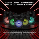 PYLE Altavoz Bluetooth, PA, 400V, Portatil, Recargable, Exteriores, Subwoofer de 8”, Tweeter de 1”, Función de grabación, Micrófono, Luces de Fiesta, Radio USB/SD, Mando a Distancia