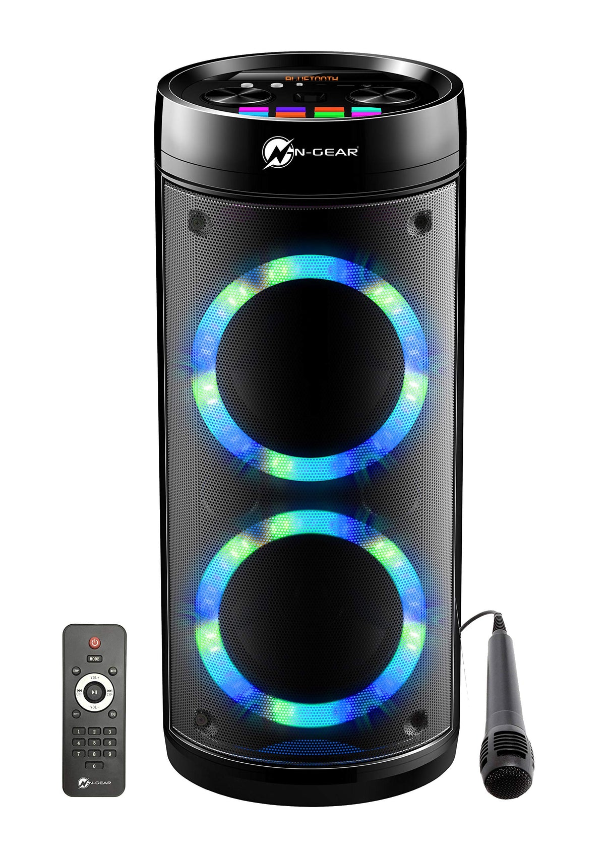 N-Gear LPG26R Let's Go Party Altavoz Bluetooth con micrófono Karaoke LED Disco, Función Power Bank, Potencia 600W (40W RMS) LGP26R