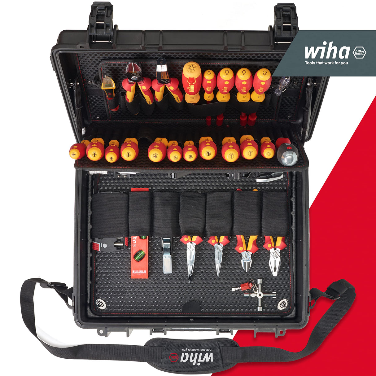 Wiha Juego de herramientas para electricistas Competence XL en surtido, de 83 unid. incl. caja de herramientas (40523)
