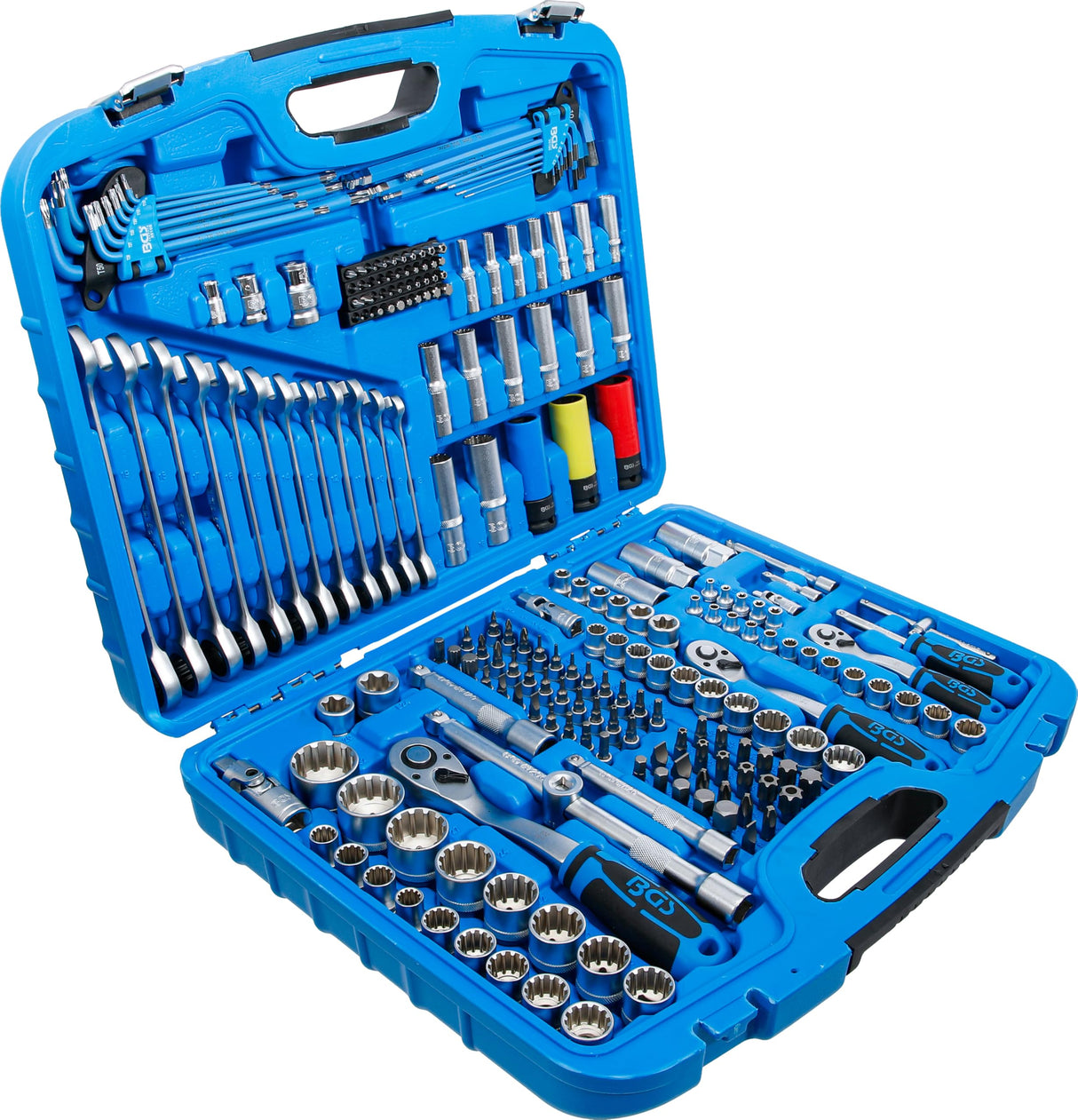 BGS 2290 | Juego de llaves de vaso "Gear Lock" | entrada 6,3 mm (1/4") | 10 mm (3/8") / 12,5 mm (1/2") | 218 piezas
