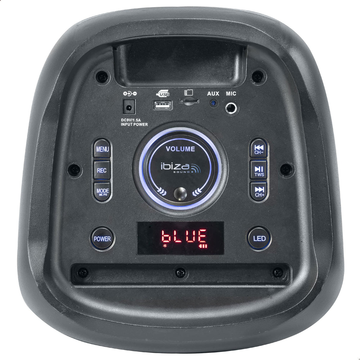 Ibiza - MERCURE50 - Altavoz a Pilas de 500 W con Efectos de iluminación Frontal, Bluetooth, SD, USB y función TWS - Negro