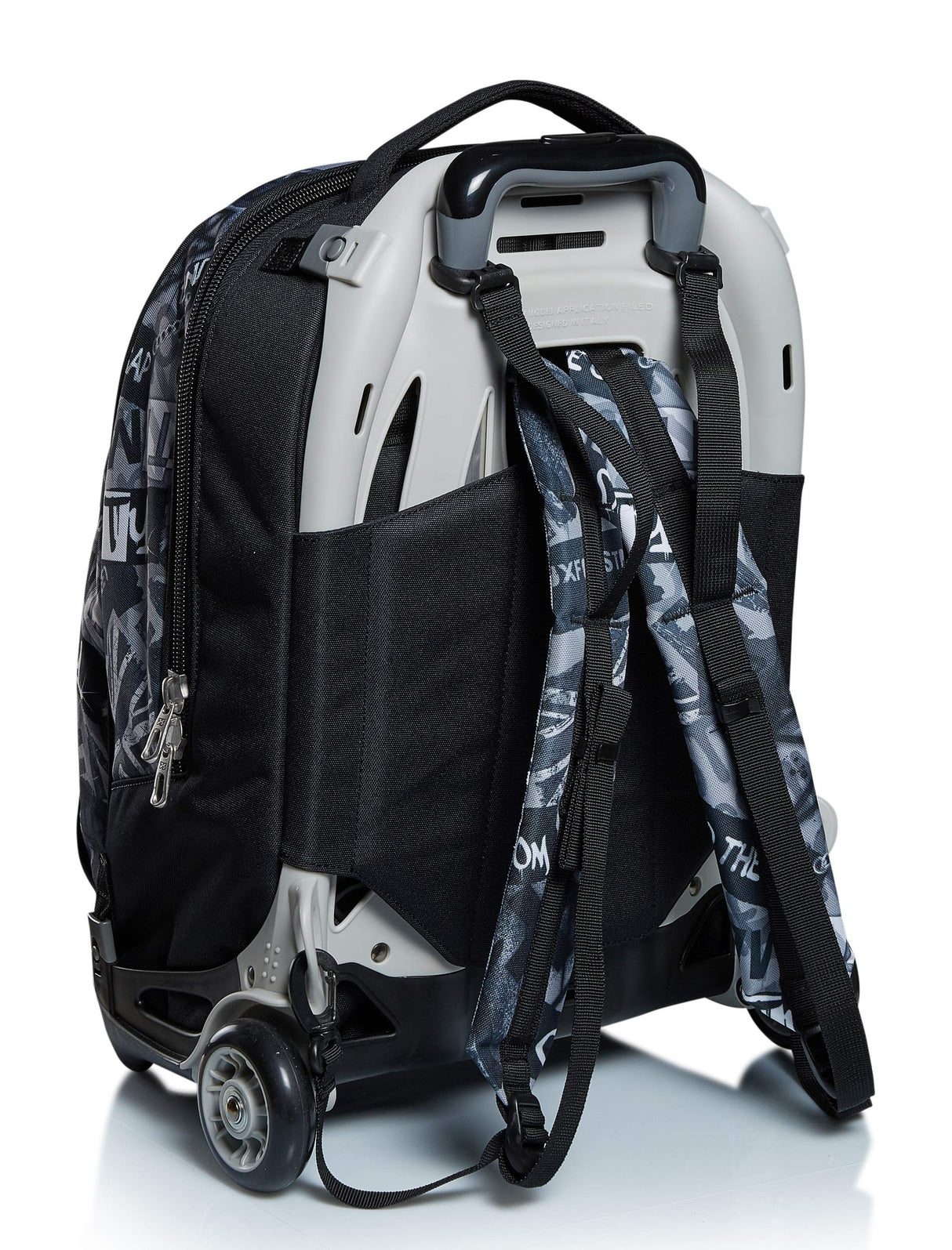 Seven Mochila Escolar Desmontable + Carro, Trolley Escolar NEW TECH KEEP FLAG, Negro - Mochila 3 en 1, Crossover System - Bolso Escolar Niños y Adolescentes - Bolsillo Frontal