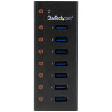 StarTech.com Concentrador USB 3.0 de 7 Puertos con Caja de Metal - 5Gbps - Hub de Sobremesa o Montaje en Pared (ST7300U3M)