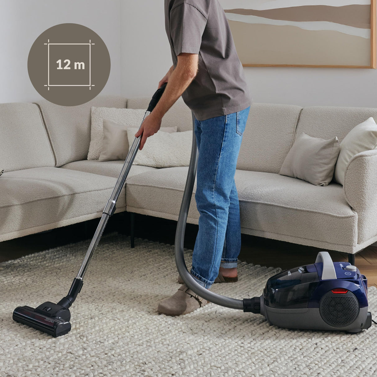 ZEEGMA ZONDER VERRE FLOW Aspiradora Sin Bolsa 2 Filtros Higiénicos Para Alérgicos Succión 21000 Pa, Cepillo para Parquet, Turbobrush, 800 W Cable 9m, Funcionamiento Silencioso Cartuchos Aromáticos