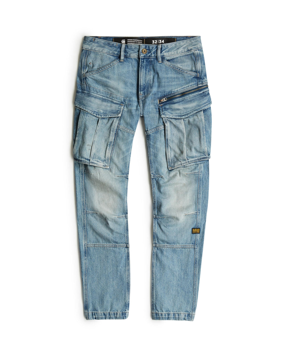 JEANS Uomo G-STAR D23077 D499 ROVIC ZIP 3D REGULAR TAPERED H484 VINTAGE CUMULUS BLUE