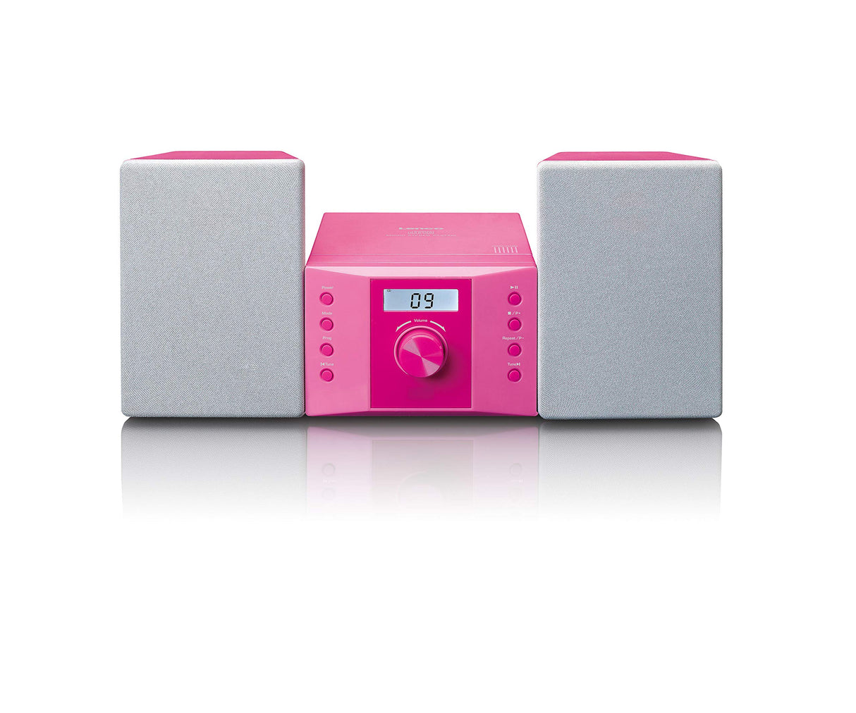 Lenco 810025 mc-013pk Sistema estéreo Compacto para niños con Reproductor de CD y Pantalla LCD Entrada aux 2 x 2w rms con Pegatinas Rosa