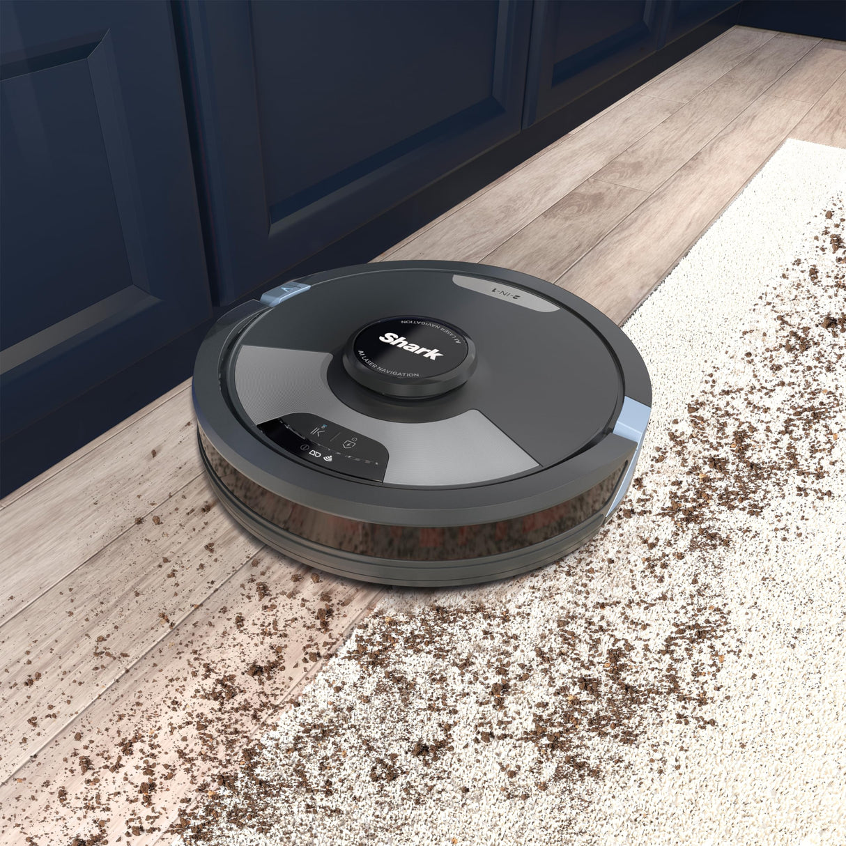 SHARK Robot Aspirador 2 en 1 ai Ultra [RV2600WDEU]: Potente Capacidad de succión, mopa sónica, Anti Hair Wrap, alfombras y Suelos Duros, aplicación por Wi-Fi
