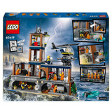 LEGO City Isla Prisión de la Policía, Regalo de Cumpleaños para Niños y Niñas de 7 Años o Más, Helicóptero, Barco, Lancha y Cárcel de Juguete, 7 Minifiguras y Figuras de Animales Perro y Tiburón 60419