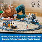 LEGO City Tren Expreso Polar Ártico de los Exploradores - Tren de Juguete Teledirigido - Quitanieves, 22 Tramos de Vías, 6 Minifiguras y Caída de Rocas - Regalo para Niños y Niñas de 7+ Años 60470
