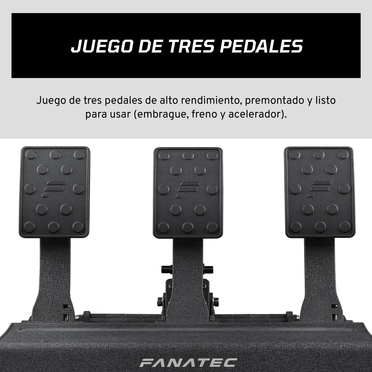 FANATEC CSL Elite Sim Racing Pedales v2 – Juego de tres Pedales (Embrague, Freno, Acelerador), Plug-y-Play, Sensores Hall Sin Contacto, RJ12/USB para PC, PS5, PS4, Xbox Series X|S, Xbox One