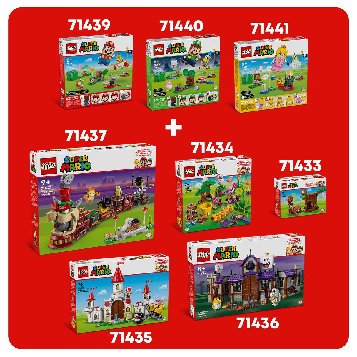 LEGO Super Mario El Tren expreso Bowser - Juguete Interactivo xon 2 Estaciones y 6 Figuras Inc. Hermano Martillo y 2 Goombas - Regalo Gamer para Niños y Niñas de 9+ Años 71437