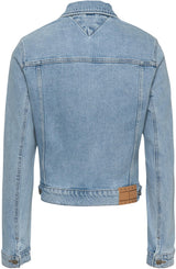 Tommy Jeans Cazadora vaquera Mujer Classic Trucker Regular Fit, Azul (Denim Light), M