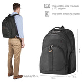 Everki Atlas - Mochila para portátil con Compartimento Ajustable para portátil de 13 a 17,3 Pulgadas (33-43,9 cm), Trolley Flap, Concepto Plano Bien pensado y Otras Funciones, Negro, EKP121-1