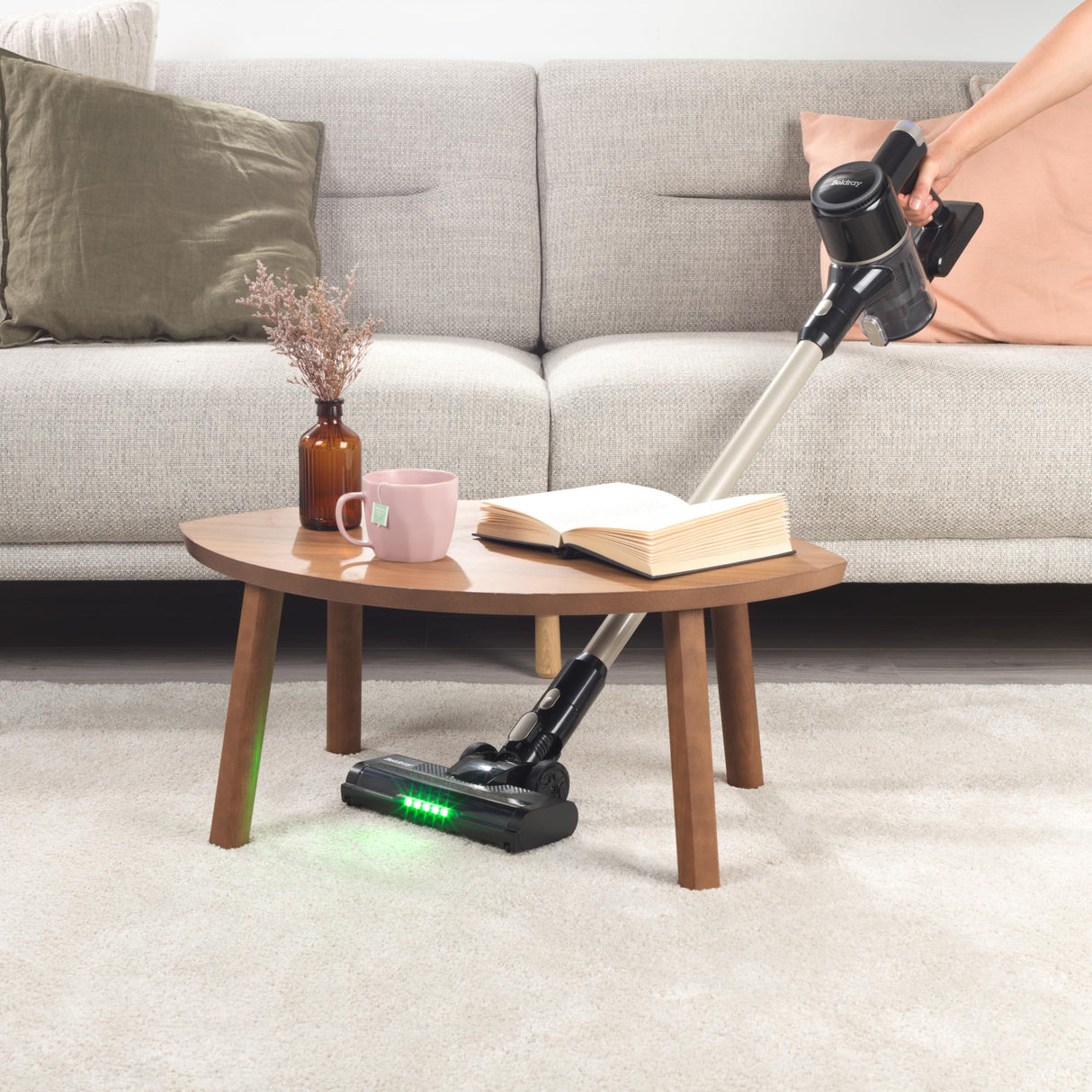 Beldray Airvolve Digital Aspiradora Inalámbrica – Tecnología de Revelado de Polvo con LED, Incluye Montaje en Pared y Cepillo para Grietas 2 en 1, Batería de 22.2V, 500ml, BEL01981VDE
