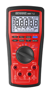 Benning MM 7-2 True RMS 44690 - Multímetro digital (pantalla digital, máx. rango de medición de voltaje CC 1000 V, control óptico y acústico)