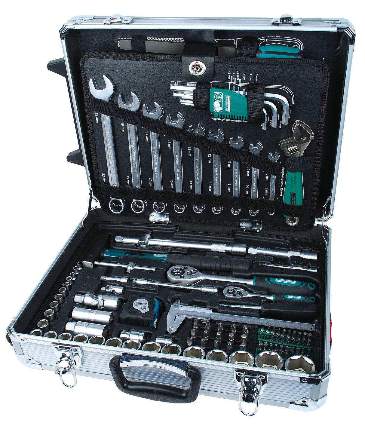 Mannesmann - M29077 - Carro de aluminio para herramientas, equipado, 159 piezas.