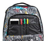 Yub Mochila con Ruedas Trolley Tech YUB Graffiti, Negro - Mochila 3 en 1, Mochila Escolar con Carro - Bolso Escolar Niños, Niñas, Adolescentes - Bolsillo Frontal con Organizador
