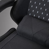 Mars Gaming MGC-X, Silla Gaming Ergonómica, Tejido Transpirable, Respaldo Reclinable y Altura Regulable, Reposabrazos Dinámico, Cojín Cervical y Lumbar, Silla Oficina con Reposapiés Extensible, Negro