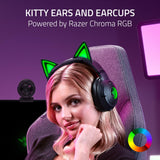 Razer Kraken Kitty V2 BT - Auriculares inalámbricos Bluetooth RGB con Orejas de Gatito para Juegos y Streaming (325g, Triforce de 40mm, Bluetooth 5.2, micrófonos con cancelación de Ruido) Negro
