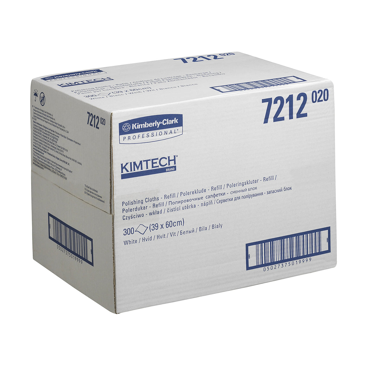 Kimtech Recarga de Paños de Limpieza 7212, 1 Capa, Tejido Técnico Spunlace, 1 Rollo x 300 Paños Blancos
