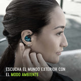 Shure AONIC 215 TW2 Aurictos de Aislamiento de Sonido inalámbrico True Wireless con tecnología Bluetooth 5, Fit Secure Over-The-Ear, 32 Horas de duración de batería (Gen 2) Azul