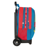 Super Mario – Mochila escolar con ruedas desmontable, ruedas reemplazables, asa ajustable, 2 compartimentos principales, bolsillo frontal, correas acolchadas, 34 x 52 x 22 cm, turquesa, 34x52hx22